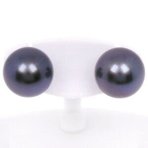 Pearl earring10.5，10.7ｍｍ Black pearl (Black butterfly Pearl) 4.0g Women